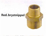 1/2" - 3/8"  Reduk. Brystnippel Bronze